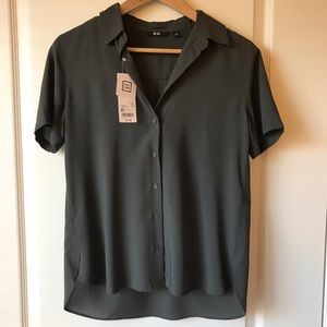 Uniqlo Brand New Olive Green Button Up